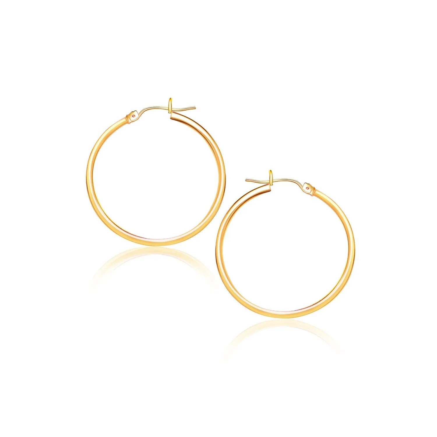 10k Yellow Gold Polished Hoop Earrings (40 mm)-rx61494