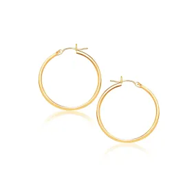 10k Yellow Gold Polished Hoop Earrings (40 mm)-rx61494