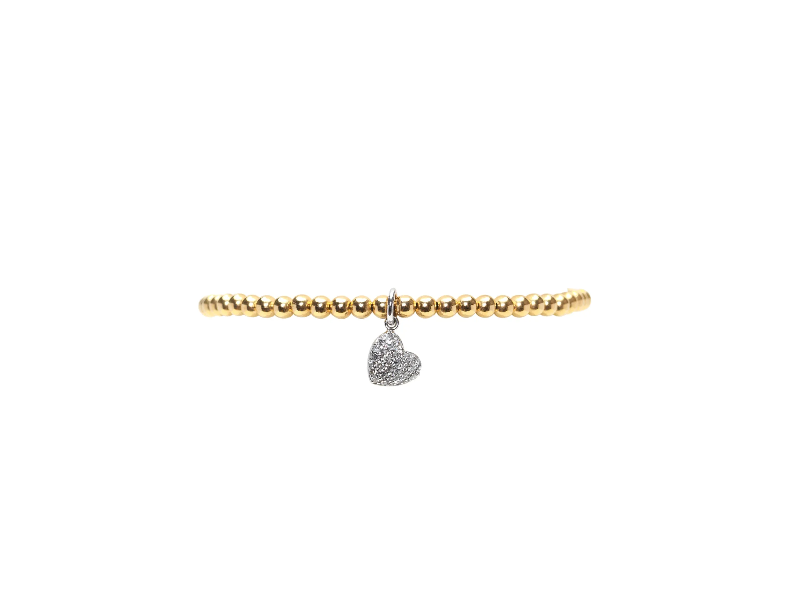 3MM Signature Bracelet with 14K White Gold Diamond Heart Charm