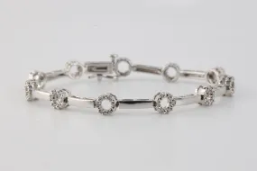 7'' 10k White Gold 0.66tcw Diamond Bracelet (10.00g.)