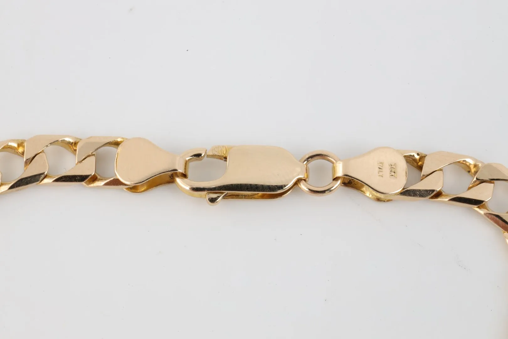 8'' 14k Yellow Gold Diamond Cut Curb Link Bracelet (11.66g.)