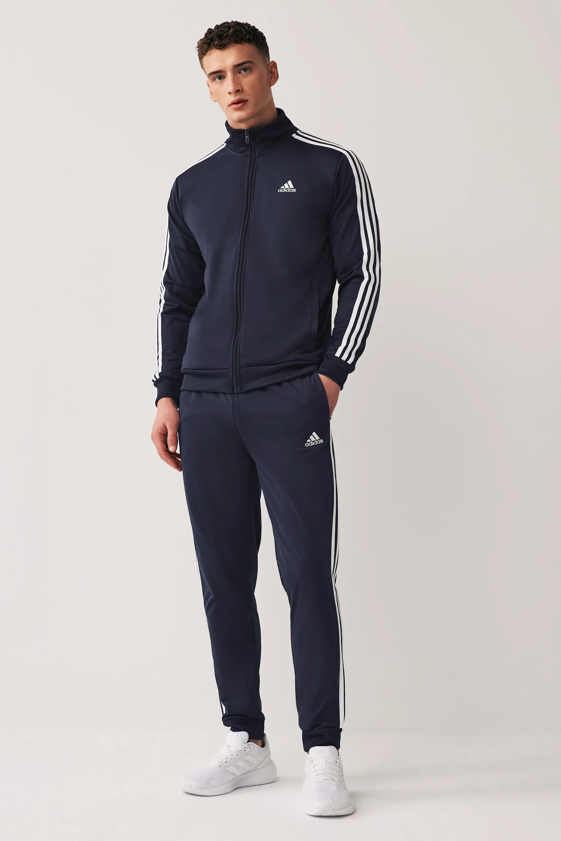 adidas Navy Blue Basic 3-Stripes Tricot Tracksuit