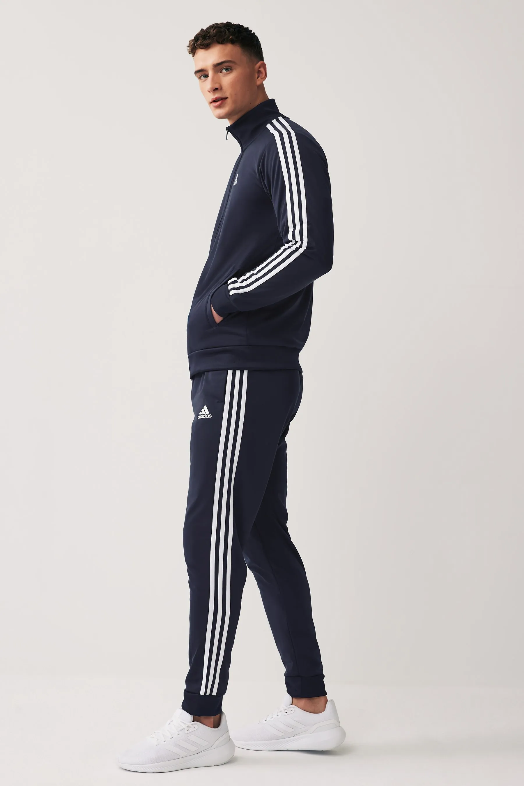 adidas Navy Blue Basic 3-Stripes Tricot Tracksuit