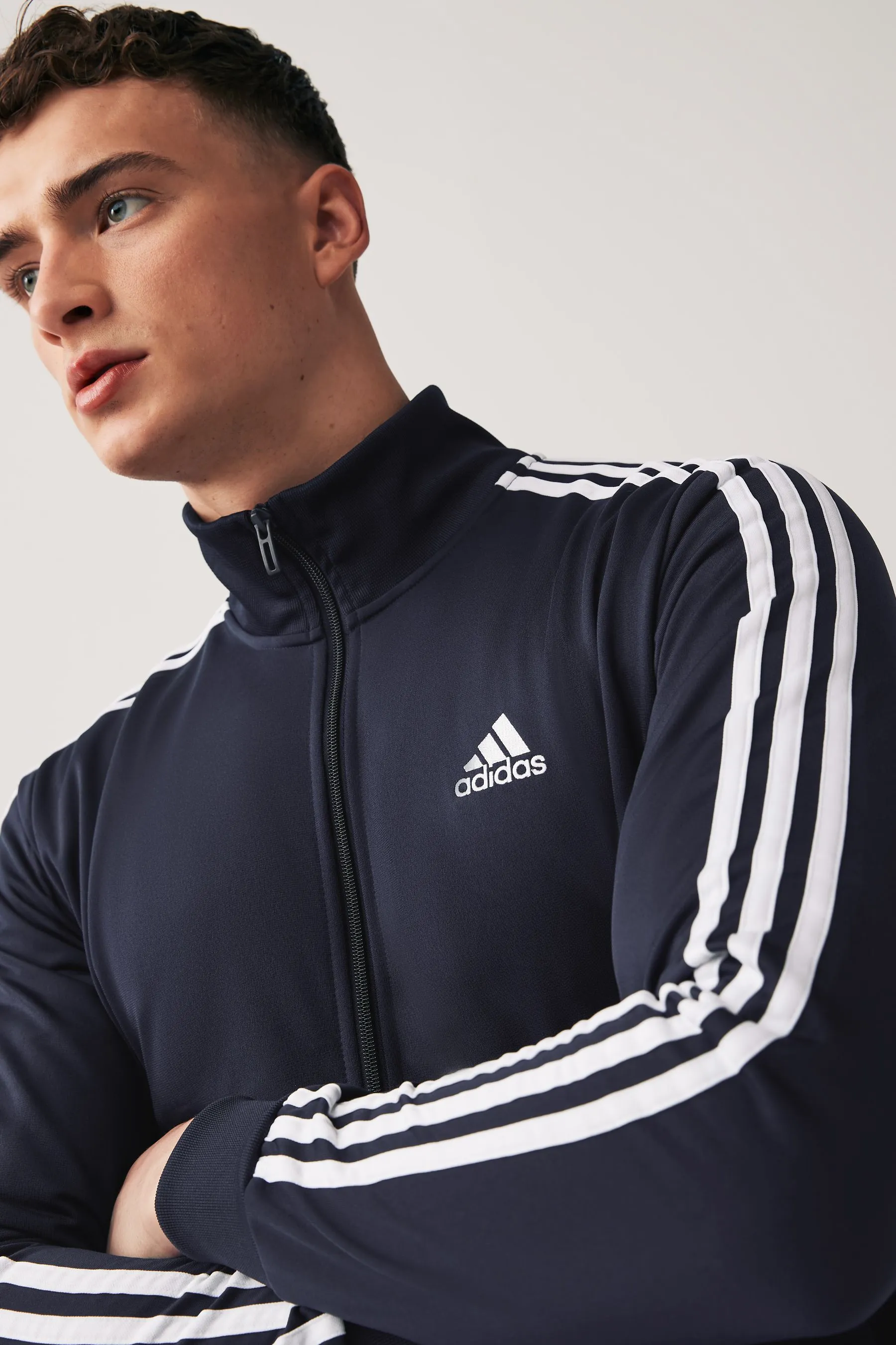 adidas Navy Blue Basic 3-Stripes Tricot Tracksuit