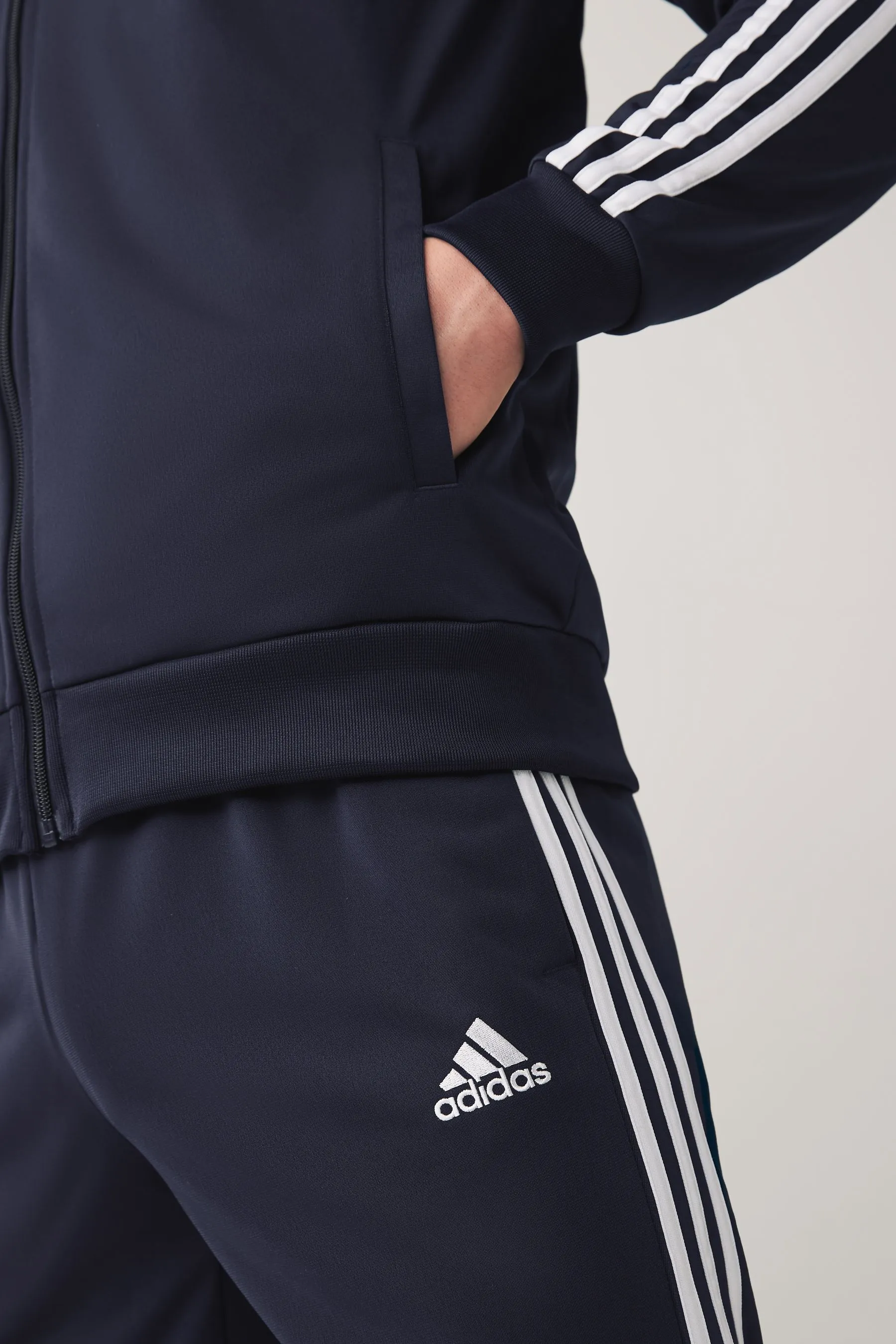 adidas Navy Blue Basic 3-Stripes Tricot Tracksuit