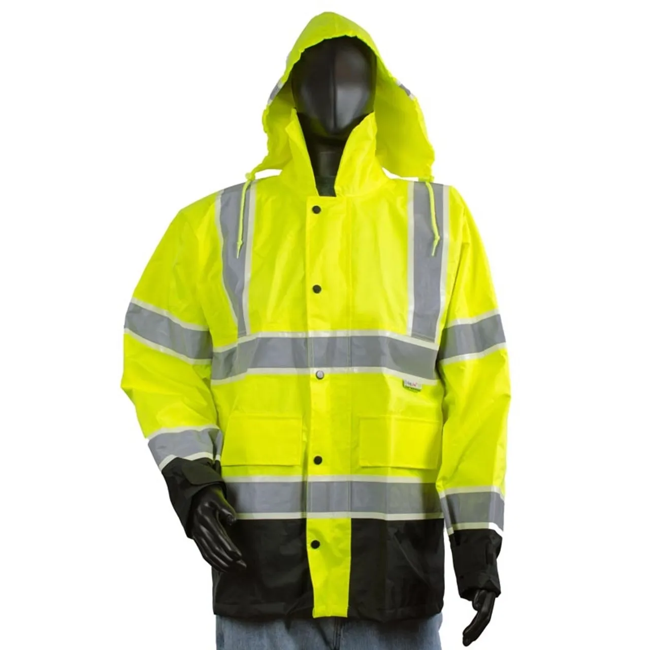 Alpha Workwear Class 3 Hi Vis Illuminated Glowing Hi Vis Rain Safety Jacket A268