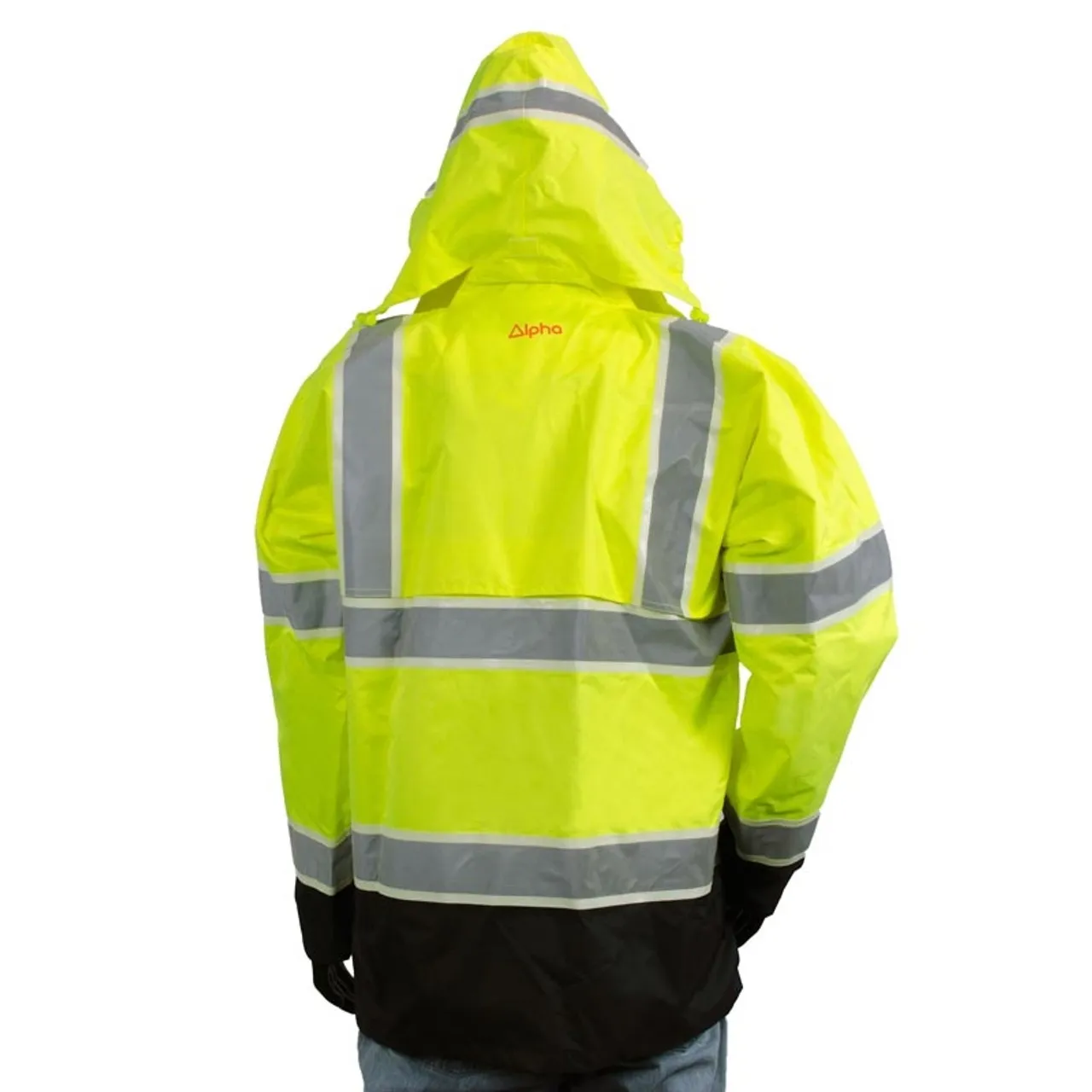 Alpha Workwear Class 3 Hi Vis Illuminated Glowing Hi Vis Rain Safety Jacket A268