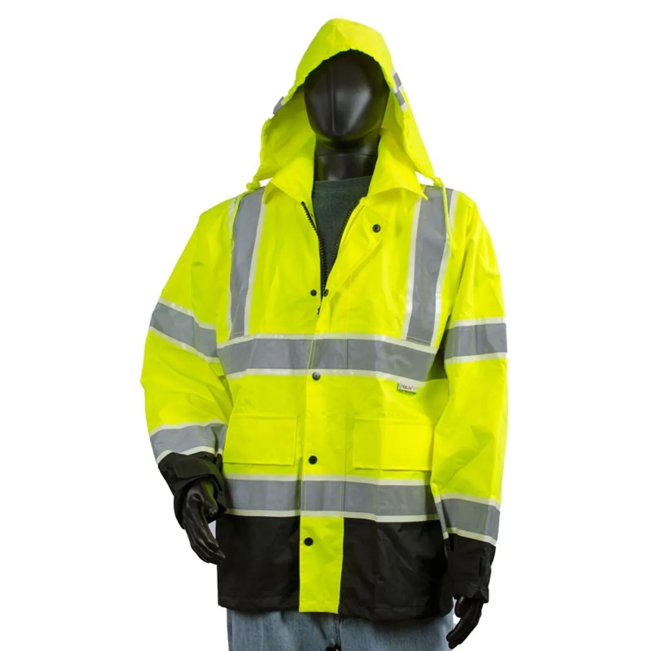 Alpha Workwear Class 3 Hi Vis Illuminated Glowing Hi Vis Rain Safety Jacket A268