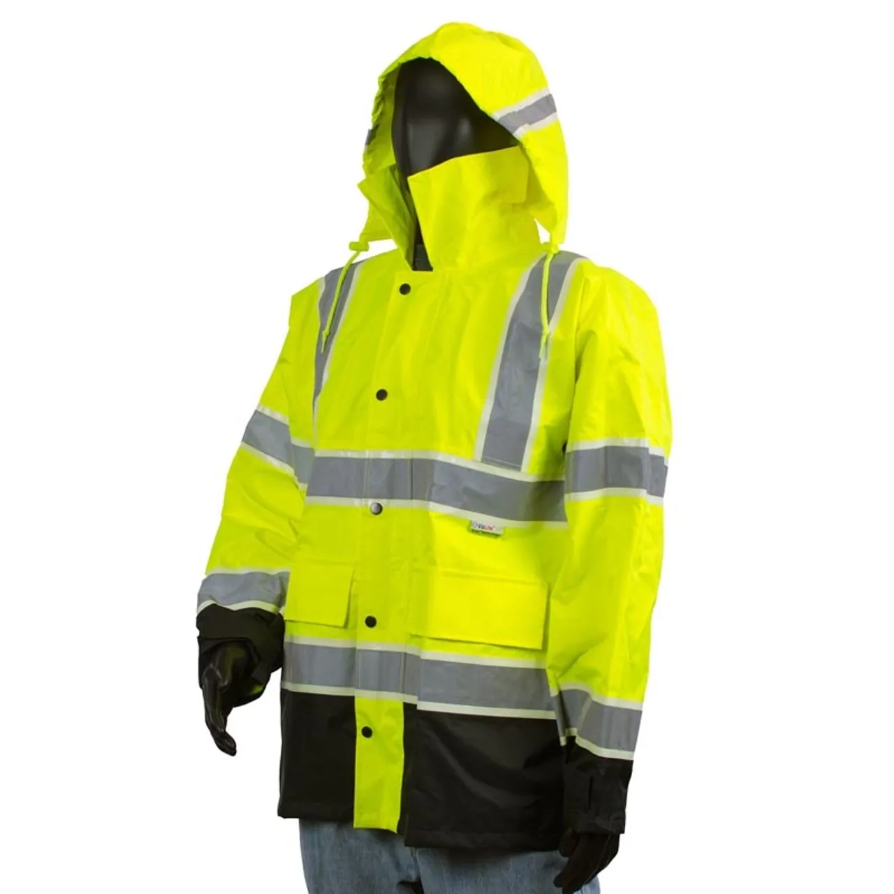 Alpha Workwear Class 3 Hi Vis Illuminated Glowing Hi Vis Rain Safety Jacket A268