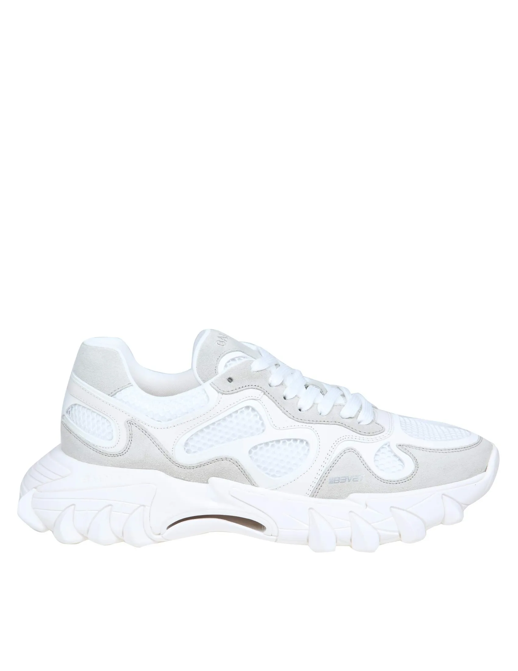 BALMAIN SNEAKERS B-EAST IN PELLE E RETE COLORE BIANCO