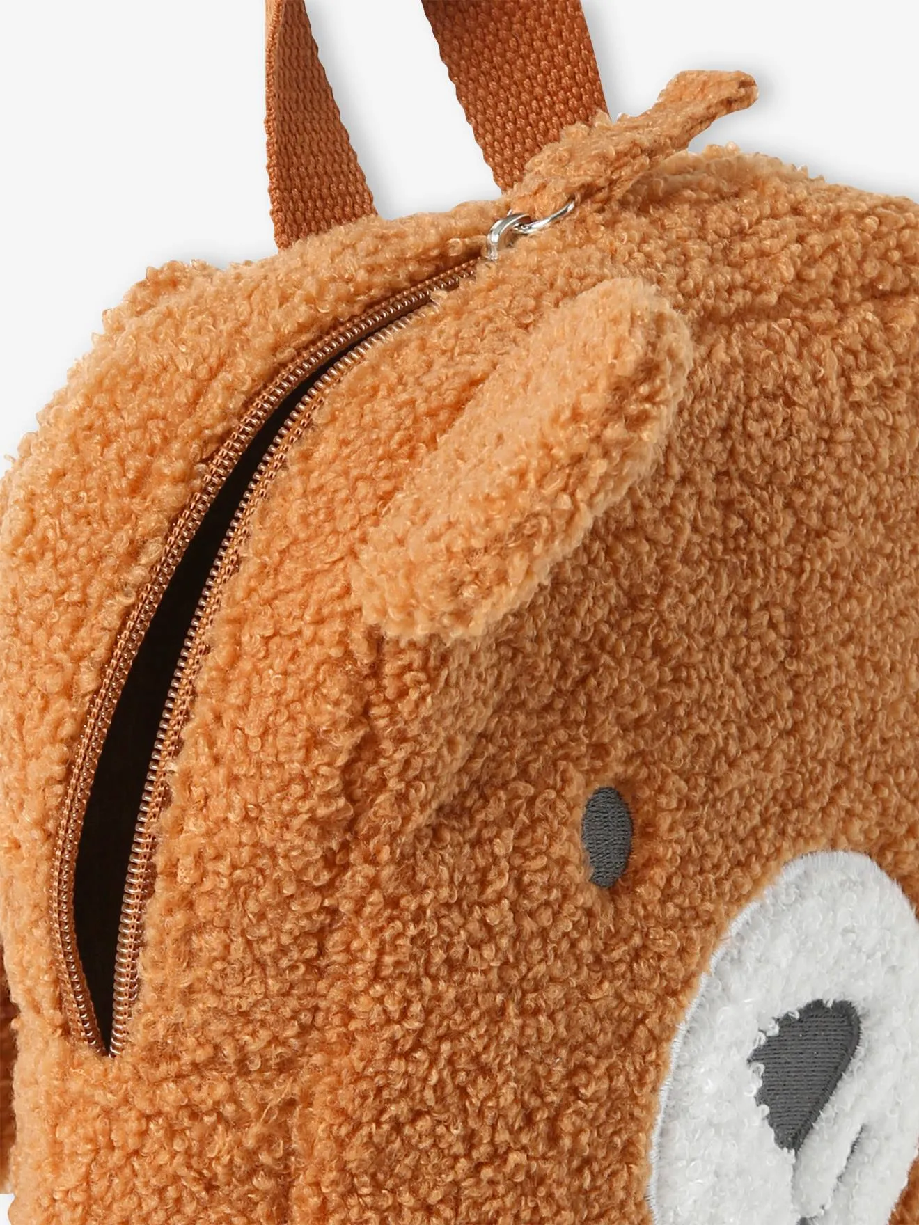 Bear Backpack in Sherpa, for Children - dark brown