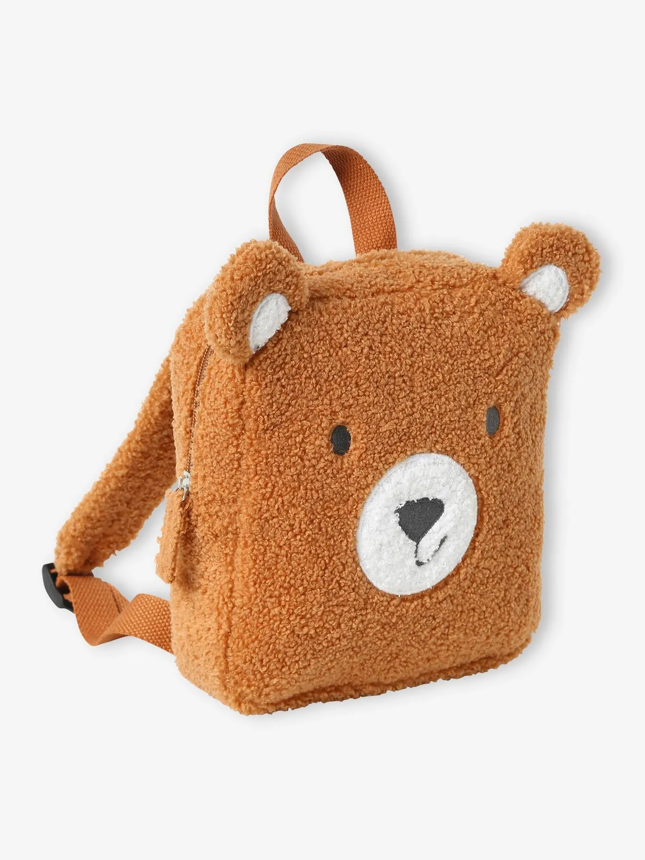 Bear Backpack in Sherpa, for Children - dark brown