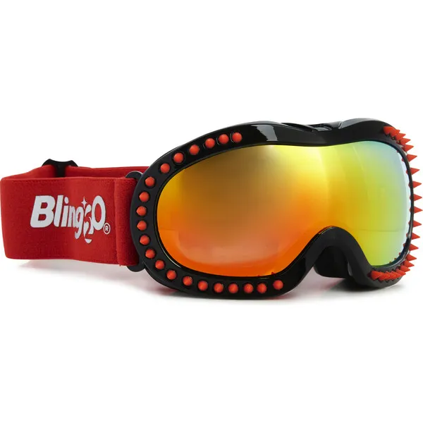 Bling2O Red Spike Black Frame Ski Goggle