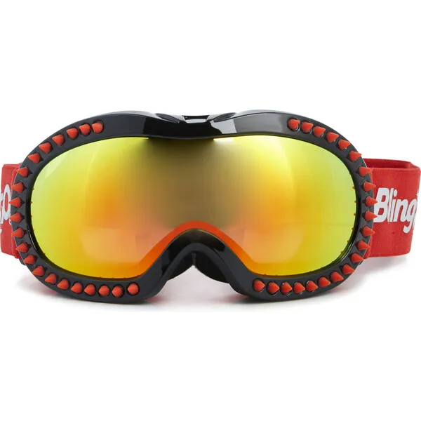 Bling2O Red Spike Black Frame Ski Goggle