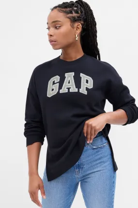 Blue Relaxed Logo Tunic Long Sleeve Crew Neck Sweatshirt