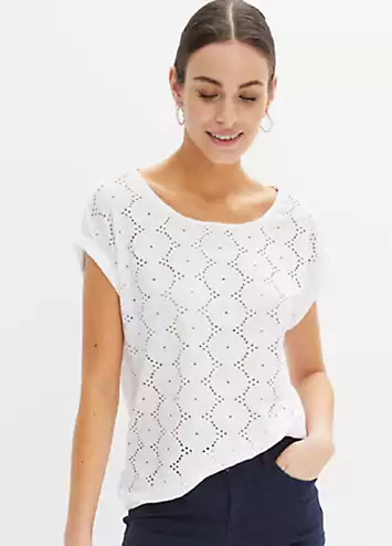 bonprix Broderie Short Sleeve Tunic | Grattan