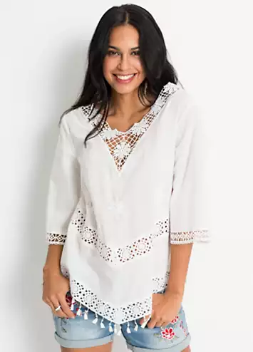 bonprix Lace Trim Tunic | Grattan