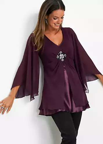 bonprix Sparkling Appliqué Chiffon Shell Tunic | Grattan