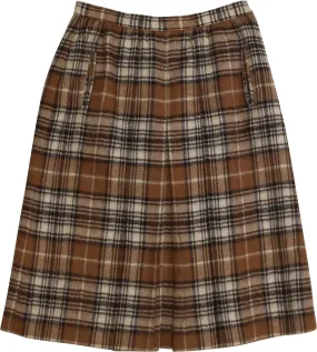 Checked Pleated Skirt | ThriftTale