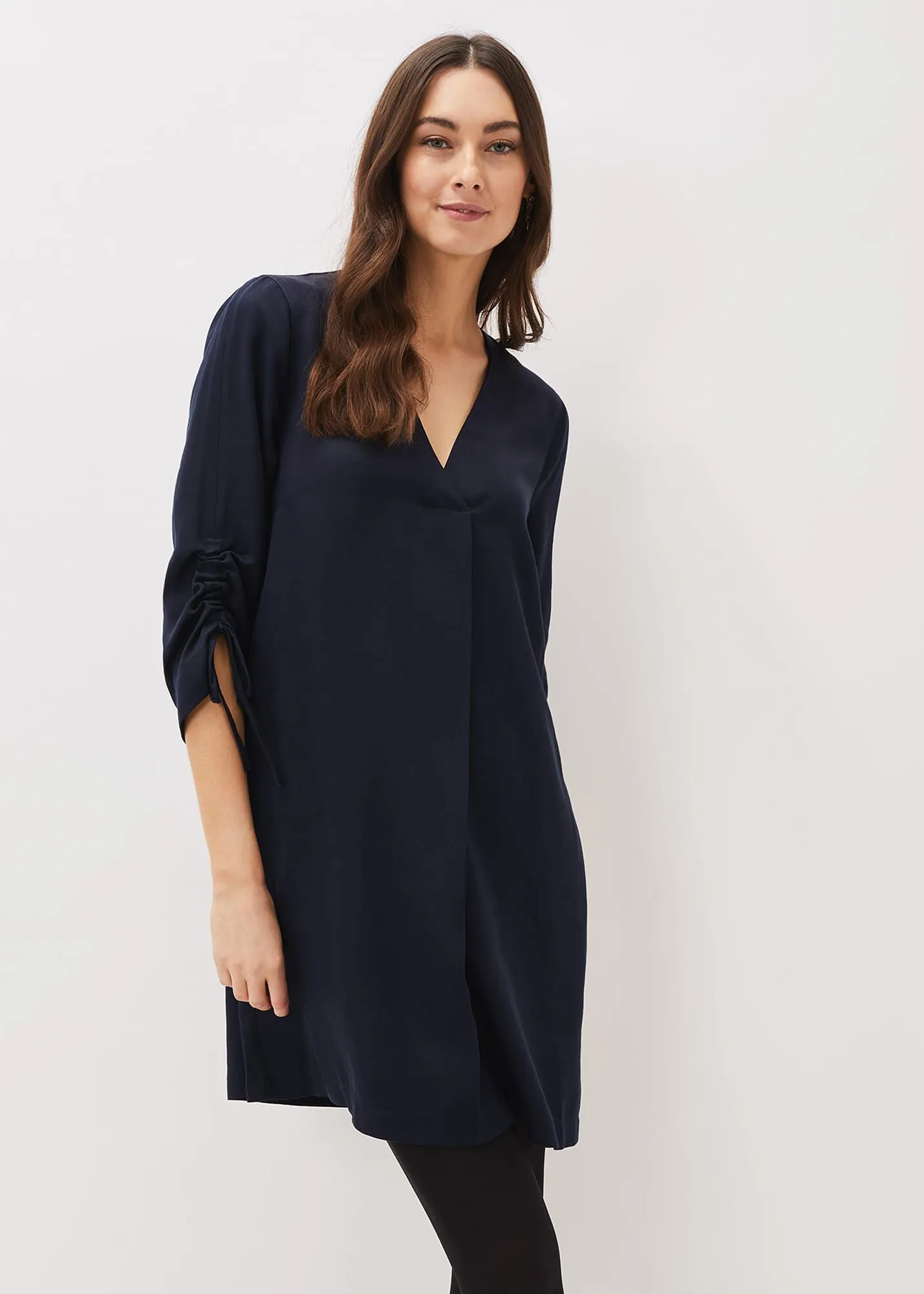 Cieara Tie Detail Sleeve Tunic Dress