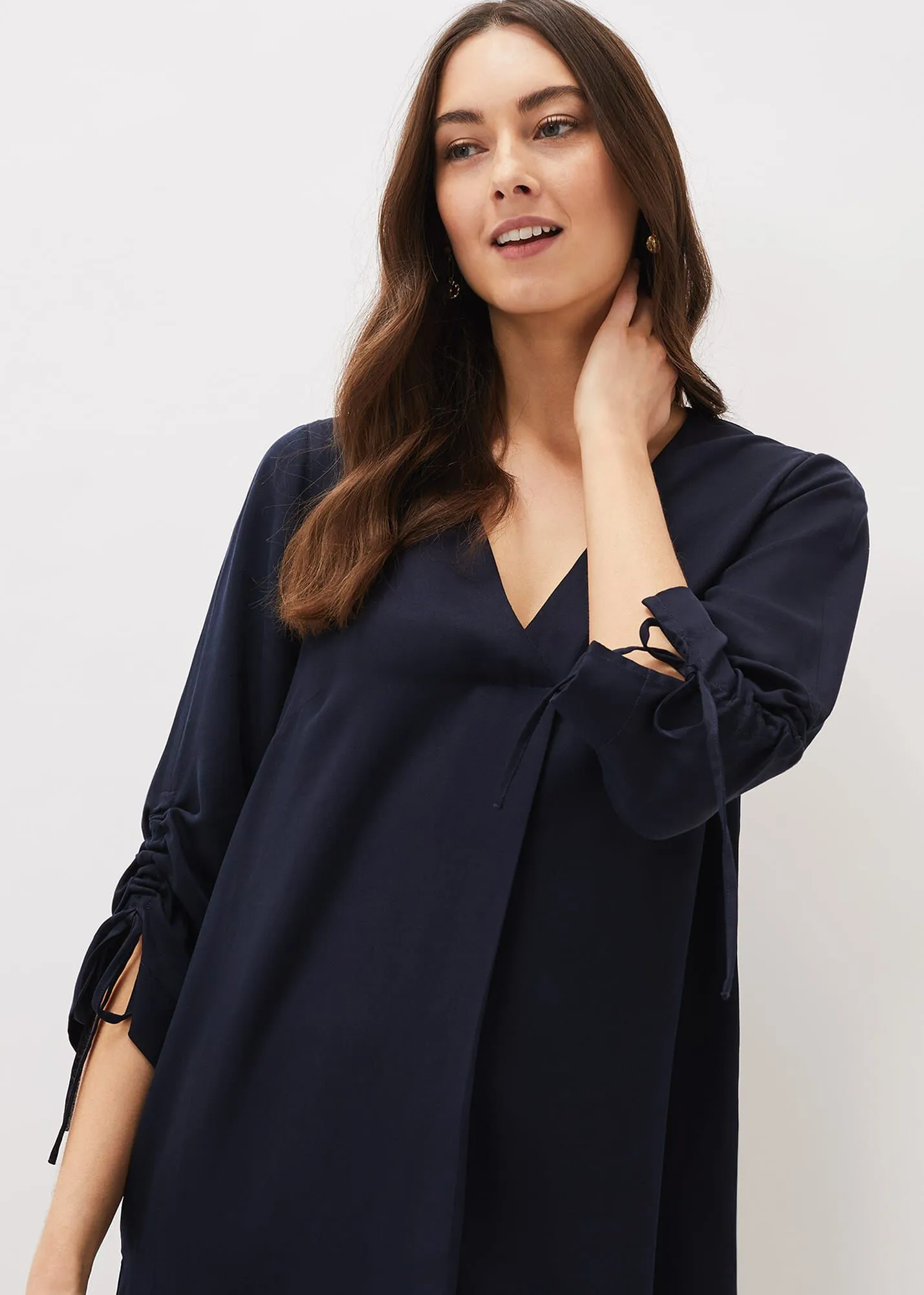 Cieara Tie Detail Sleeve Tunic Dress