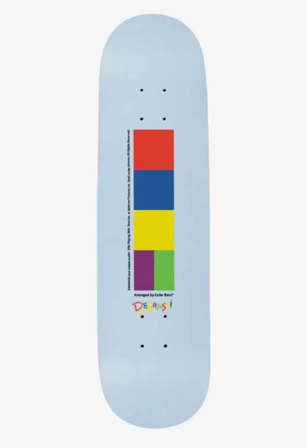 COLOR BARS DEGRASSI YEARBOOK SKATEBOARD DECK