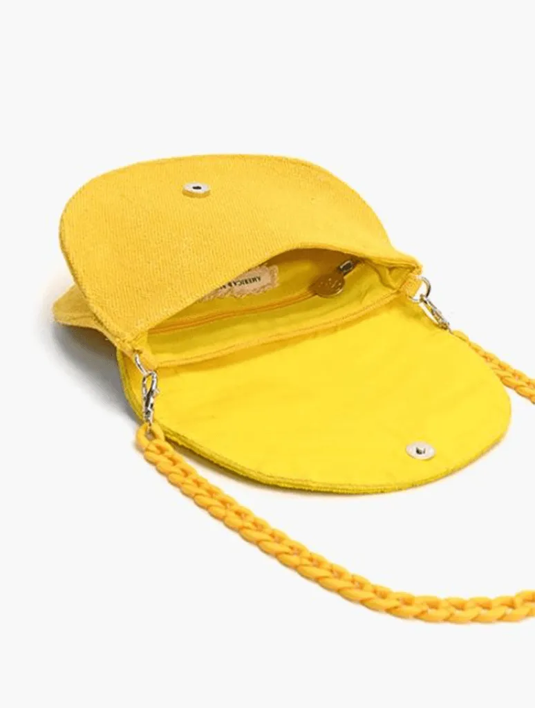 Couture Crescent Lemon Shoulder Bag in Yellow