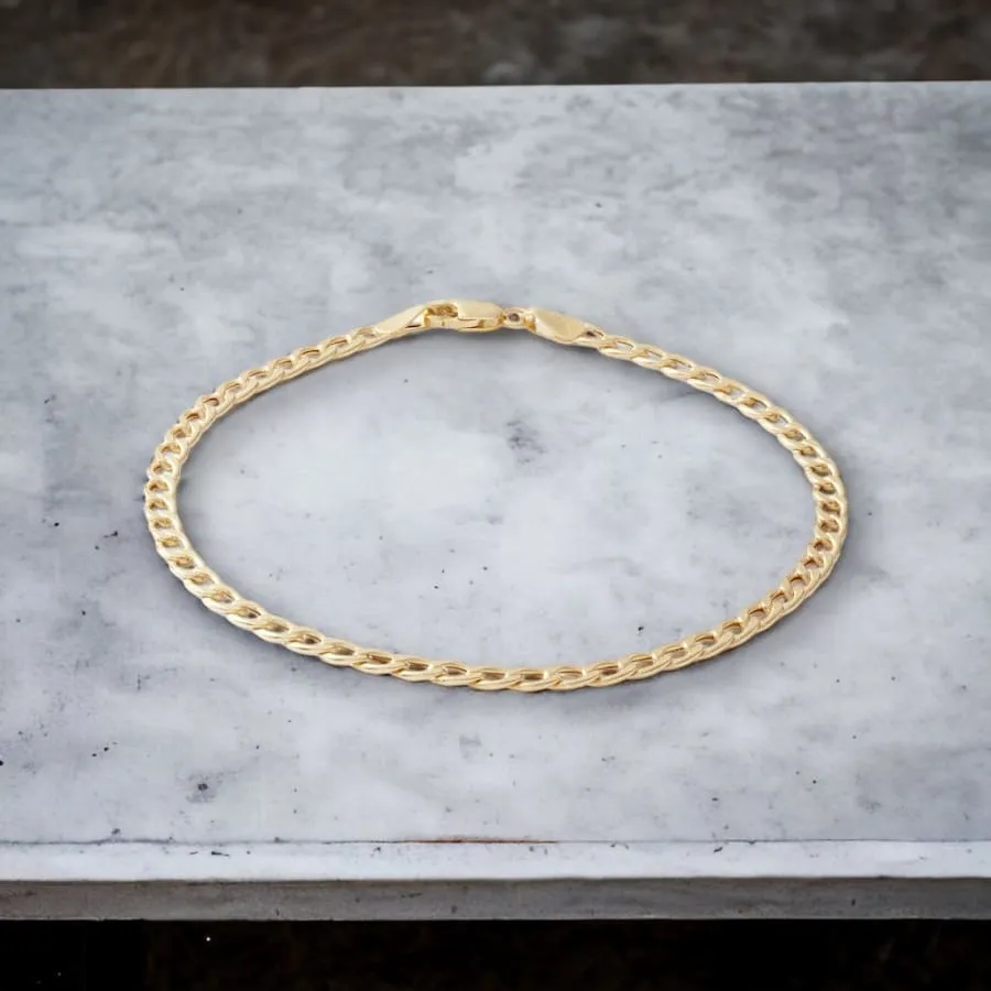 Cuban bracelet 3mm in 18kts gold plated