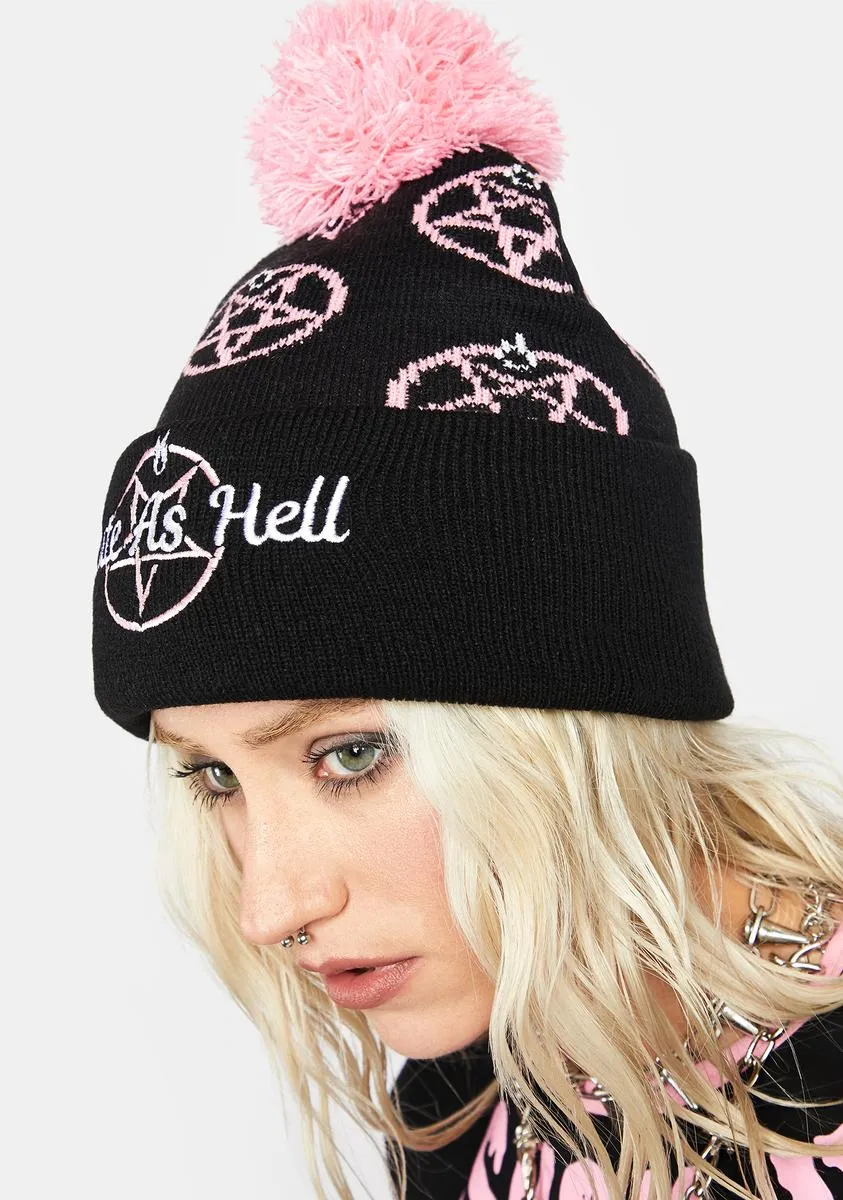 Cute As Hell Pom Beanie-