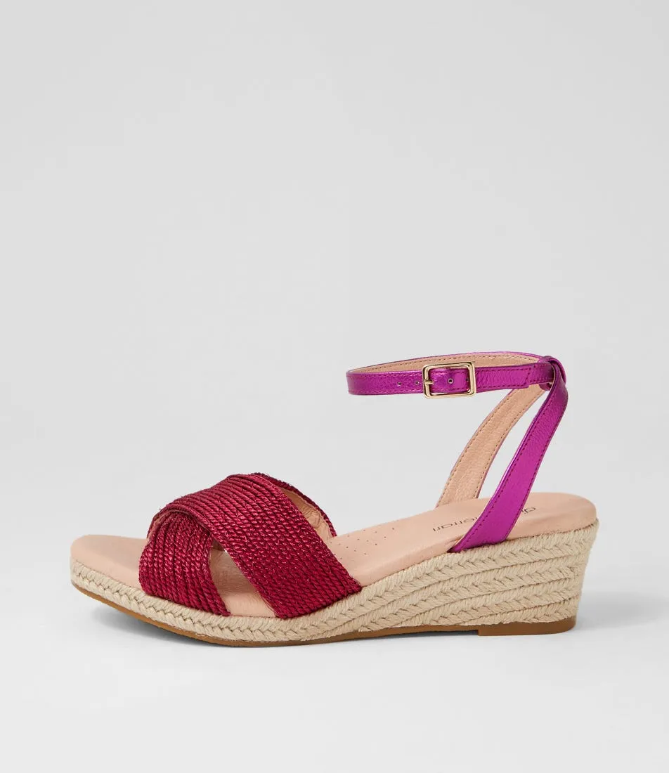 DIANA FERRARI Honour Fuchsia Metallic Woven Leather Sandals