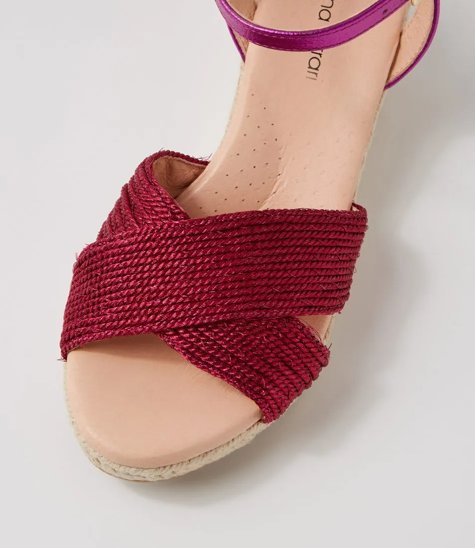 DIANA FERRARI Honour Fuchsia Metallic Woven Leather Sandals