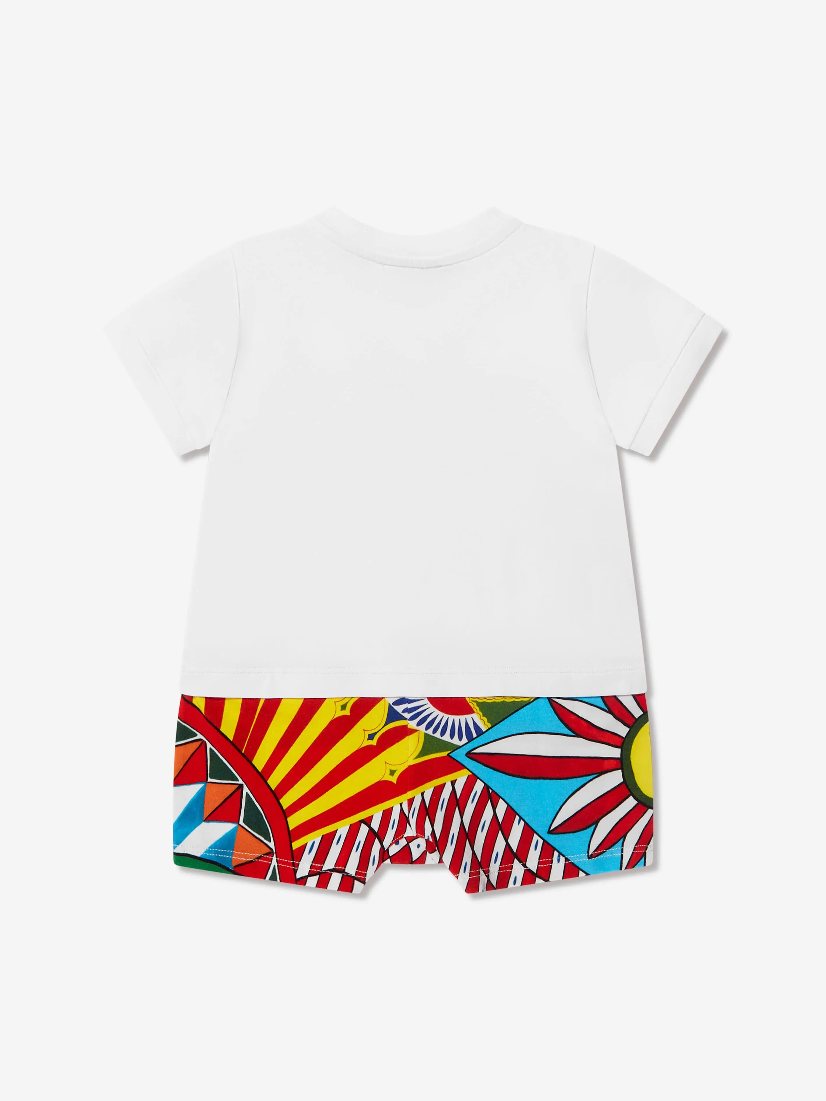 Dolce & Gabbana Baby Boys Logo Romper in Multicolour