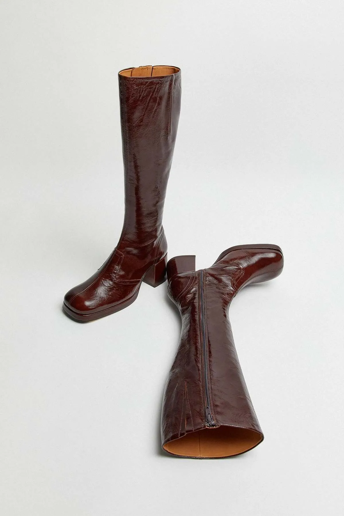 Donna Crinkle Boot - Brown