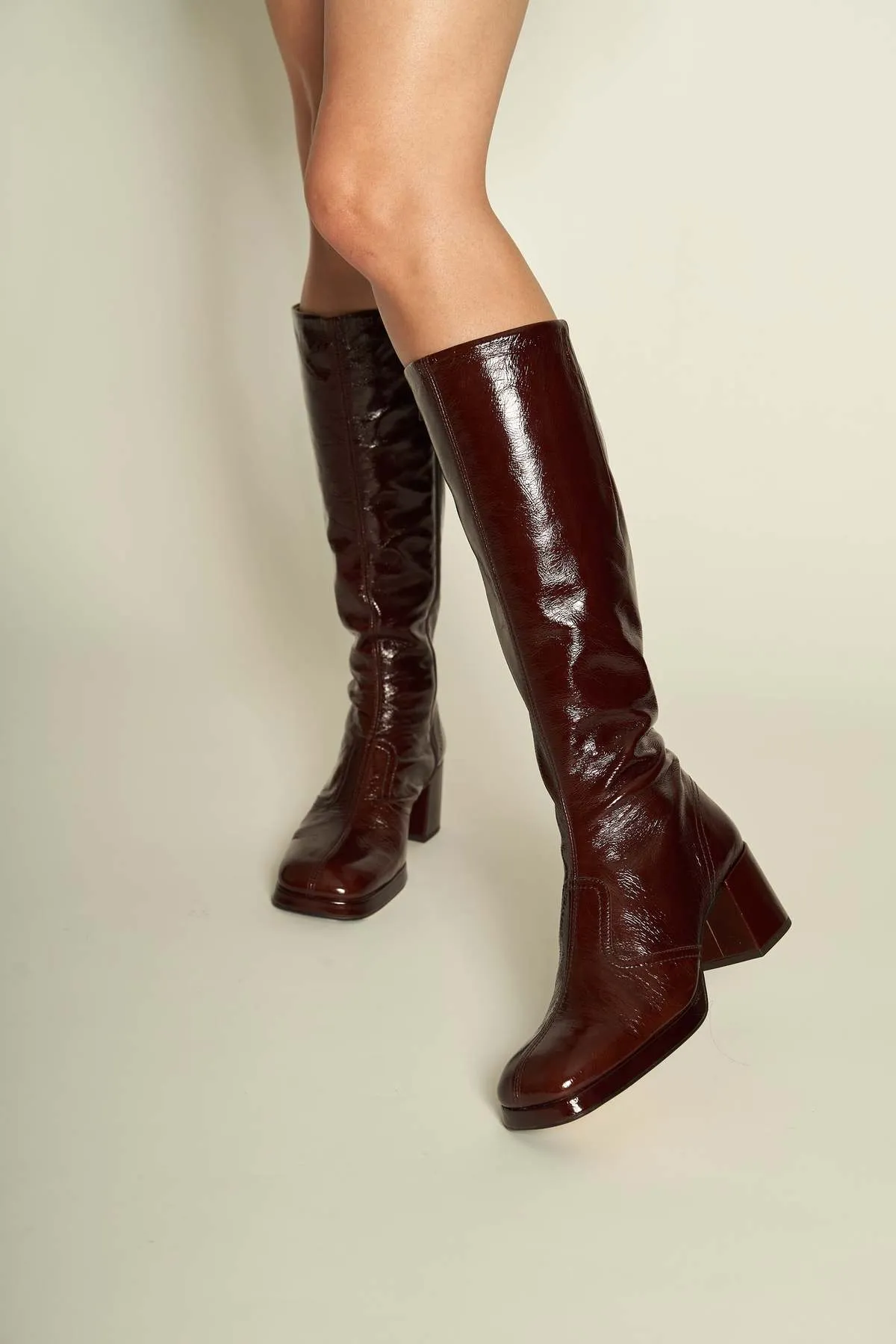 Donna Crinkle Boot - Brown