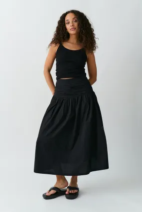 Dropped waist skirt