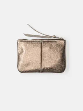 Elodie Leather Makeup Bag - Bronze