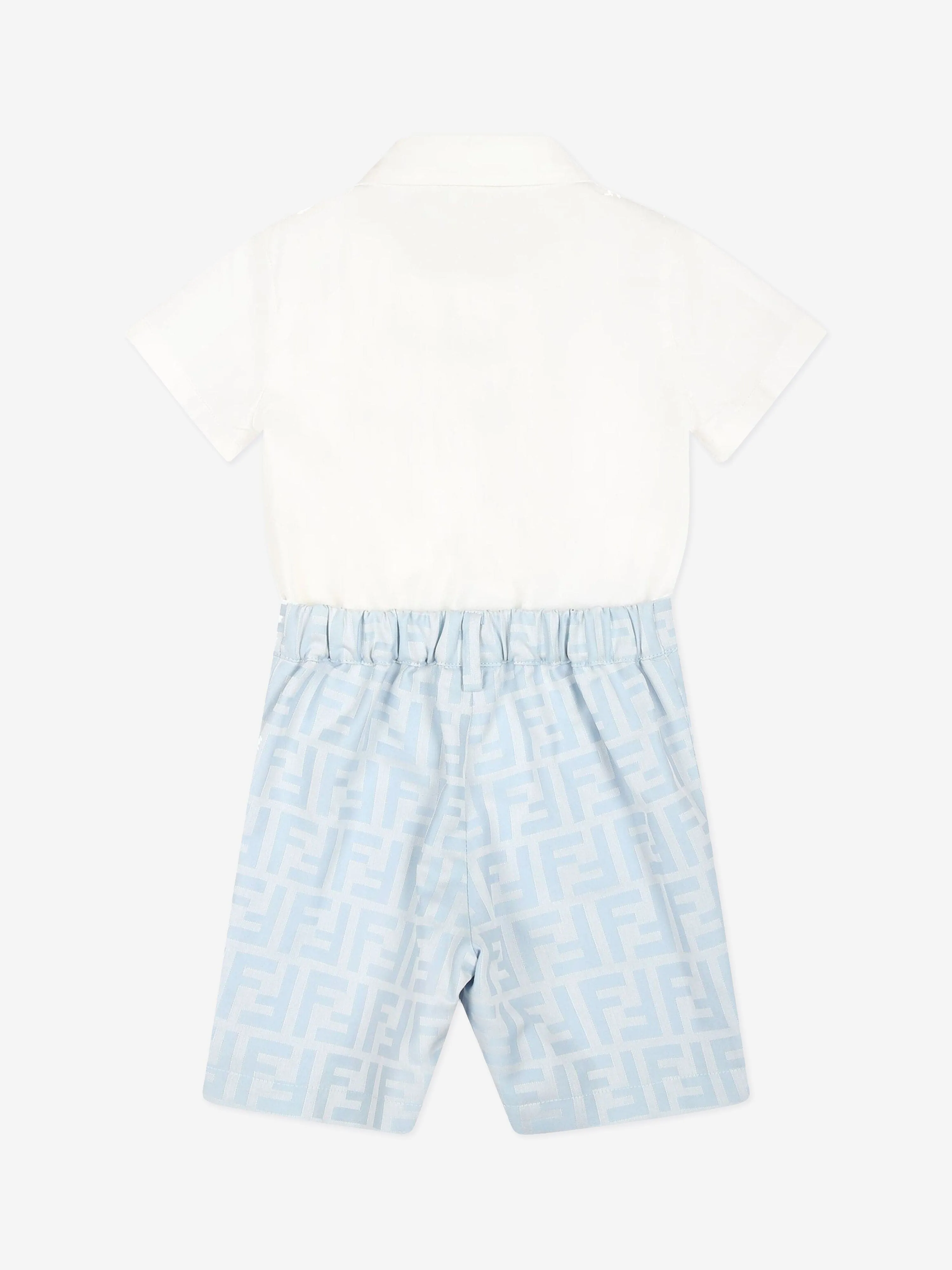 Fendi Baby Boys FF Jacquard Romper in Blue