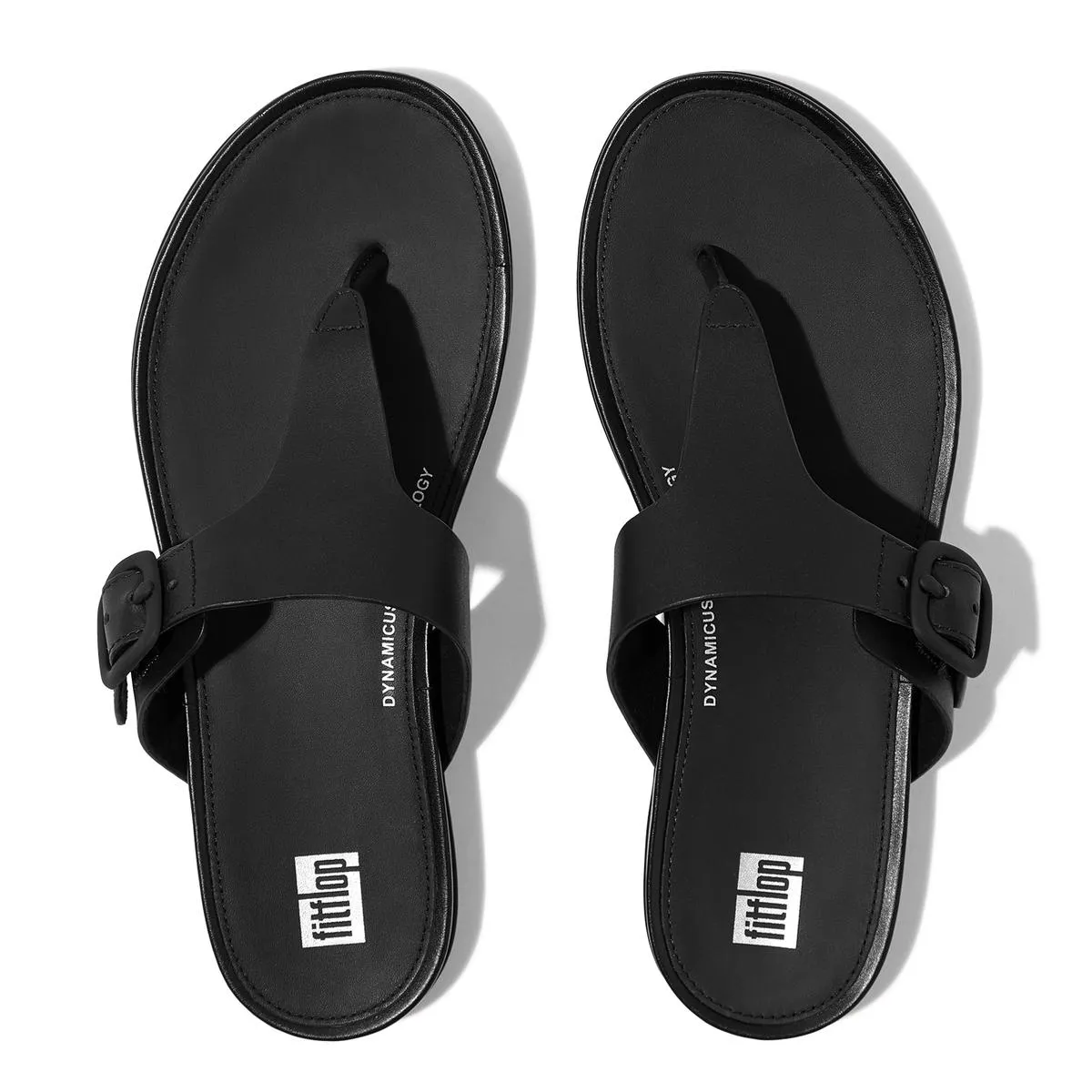 Fitflop Gracie Rubber-Buckle Leather Toe-Post Sandals