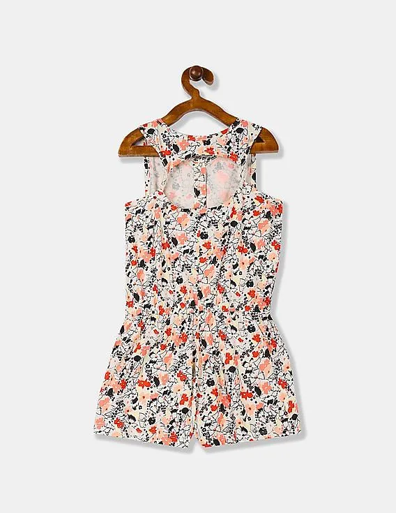 GAP Girls Multi Colour Print Twist-Back Romper