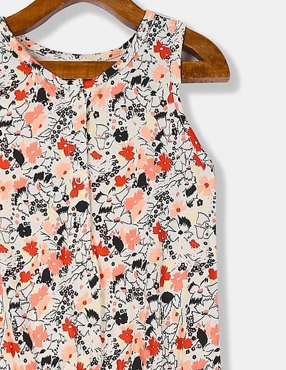 GAP Girls Multi Colour Print Twist-Back Romper