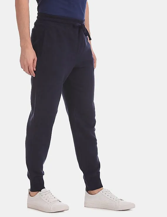 GAP Men Blue Solid Fleece Joggers