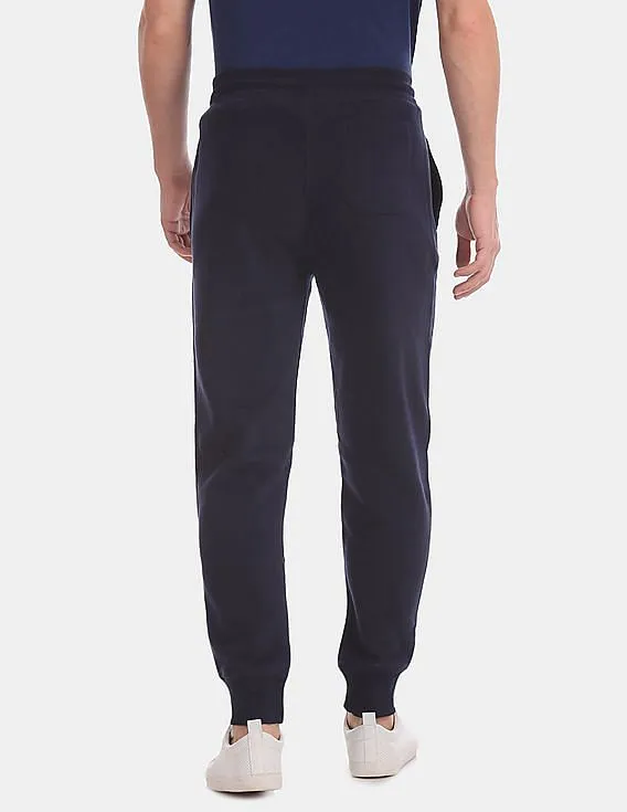 GAP Men Blue Solid Fleece Joggers