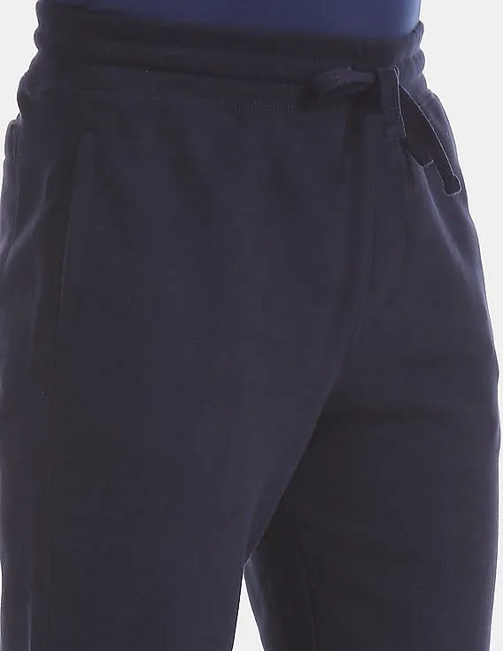 GAP Men Blue Solid Fleece Joggers