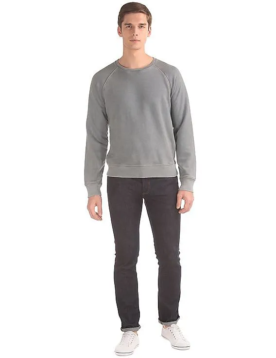 GAP Men Grey Raglan Fleece Sweatshirt