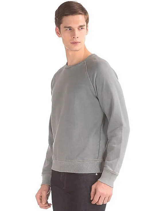 GAP Men Grey Raglan Fleece Sweatshirt