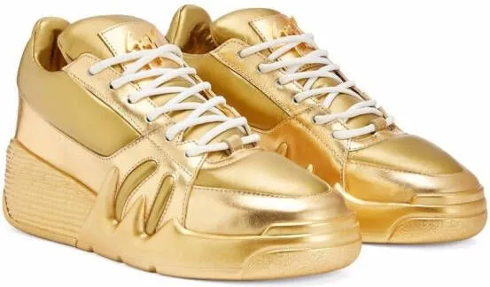 Giuseppe Zanotti Talon metallic mid-top sneakers Gold