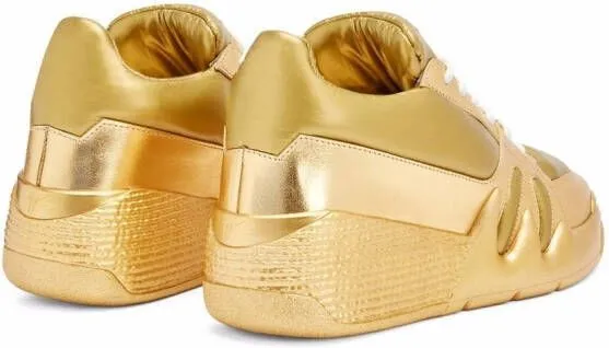 Giuseppe Zanotti Talon metallic mid-top sneakers Gold