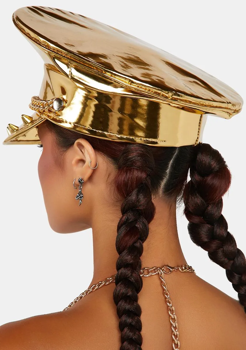 Gold Chain Spiked Captain Hat-