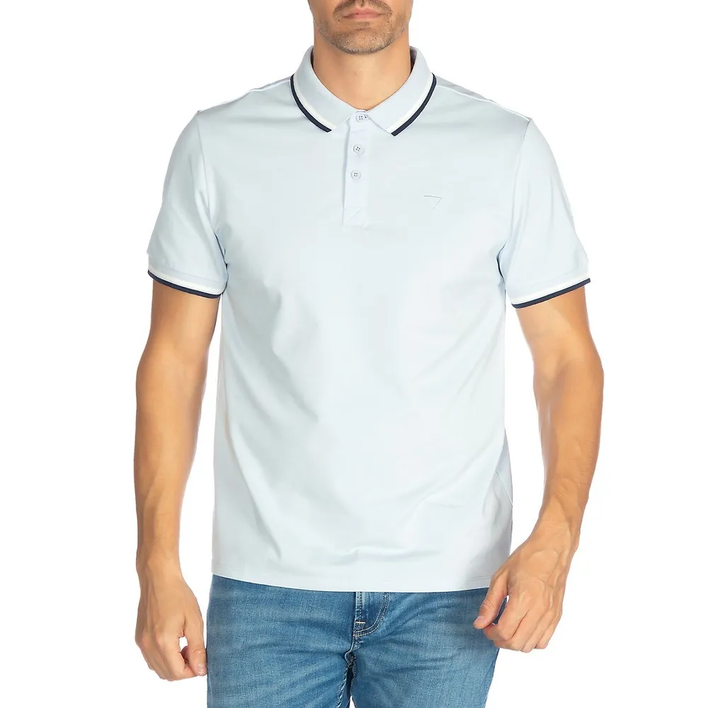 GUESS Sports Pique Logo Polo Shirt