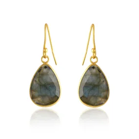 Handcrafted Labradorite Pear Drop Earrings